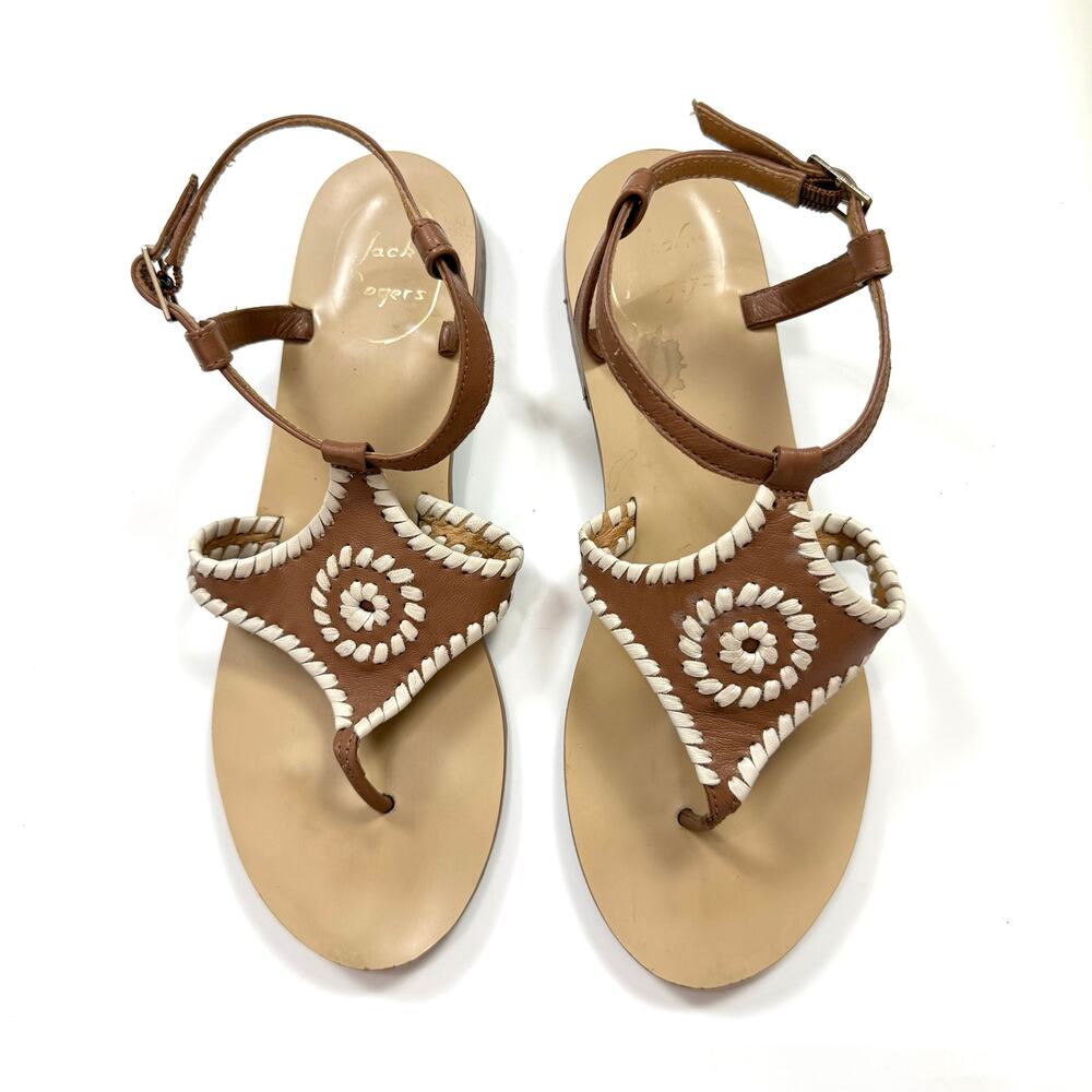 Jack Rogers Maci Sandals in Cognac Bone